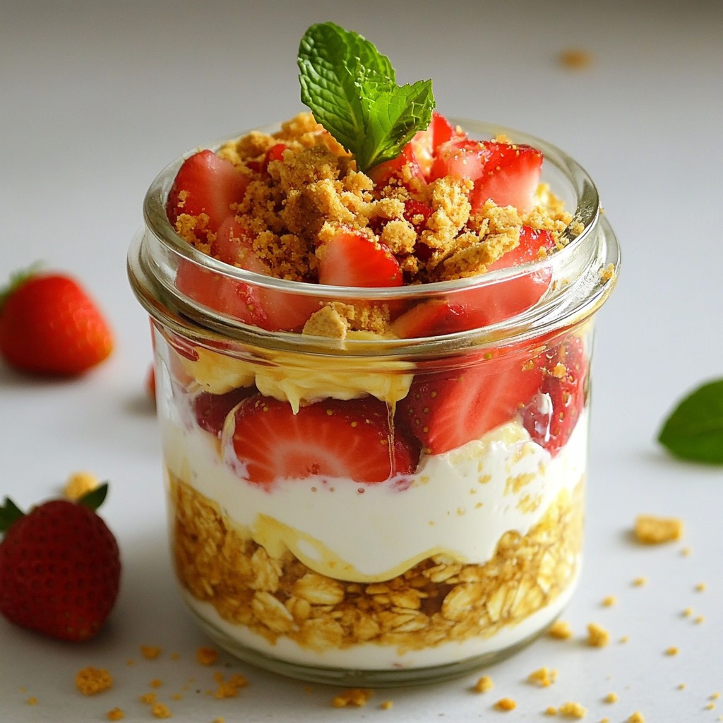 Strawberry Cheesecake Overnight Oats Einfach und Lecker