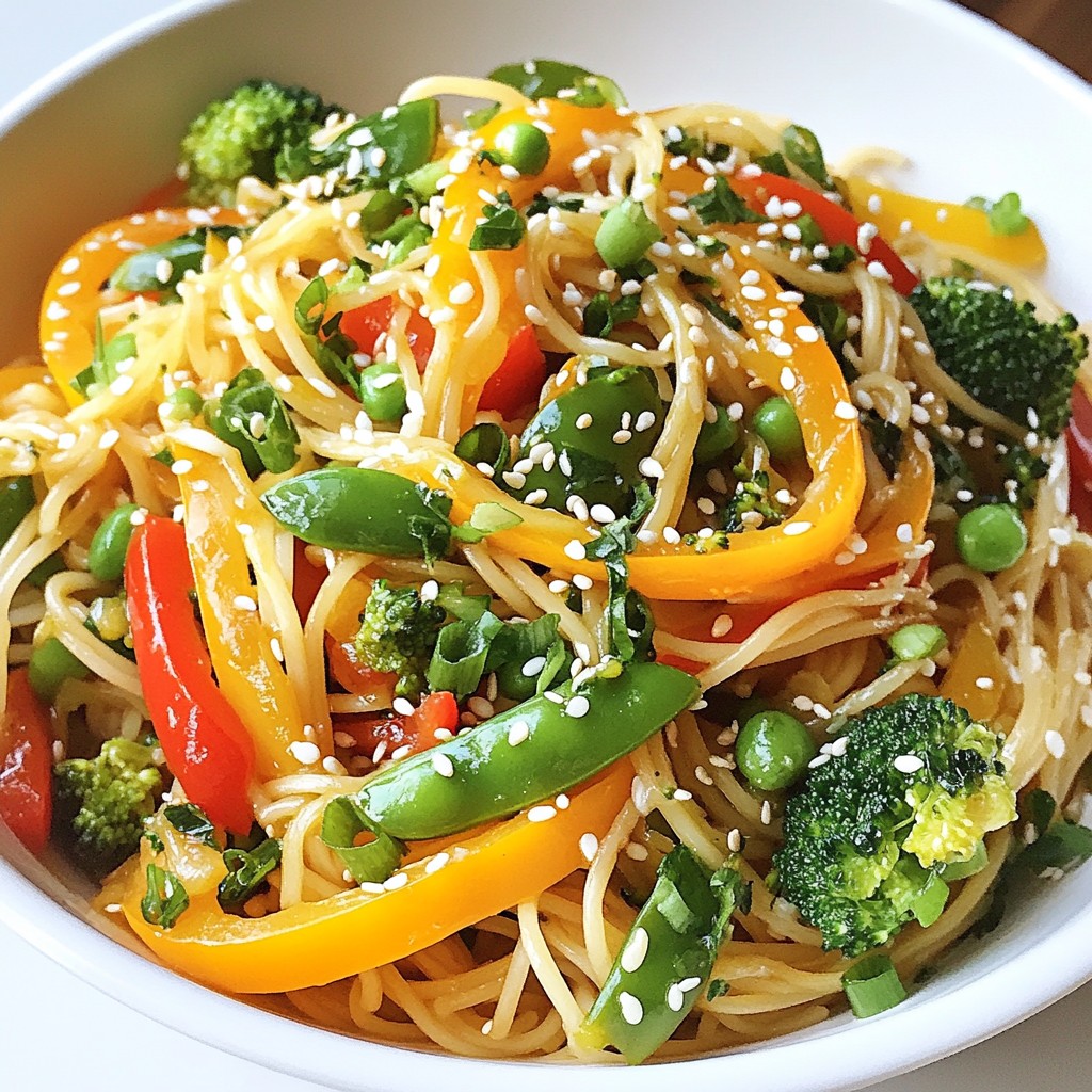 Sesame Ginger Noodle Stir Fry Schnelles und Einfaches Rezept
