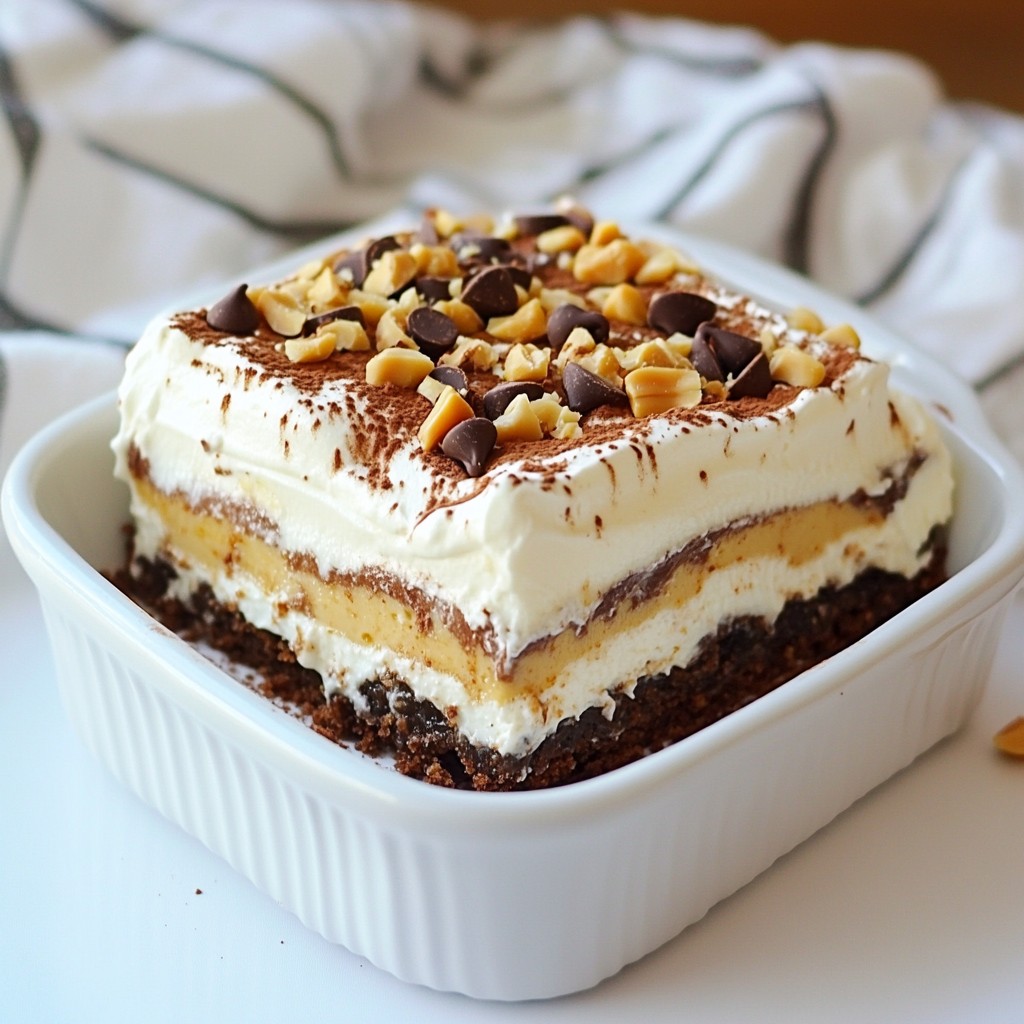 Schokoladen-Erdnussbutter-Lasagne köstliche Versuchung