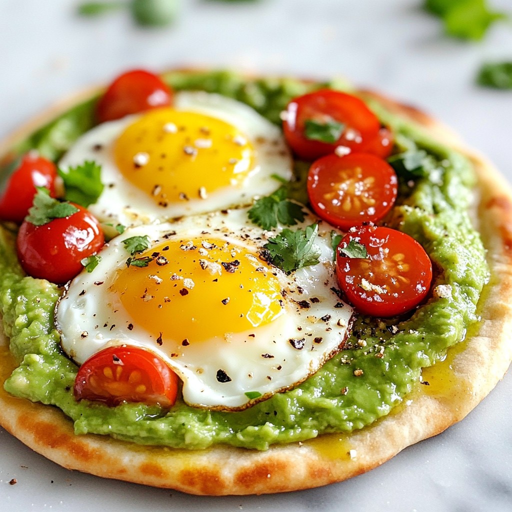 Avocado Egg Breakfast Pizza Köstliches Frühstücksrezept