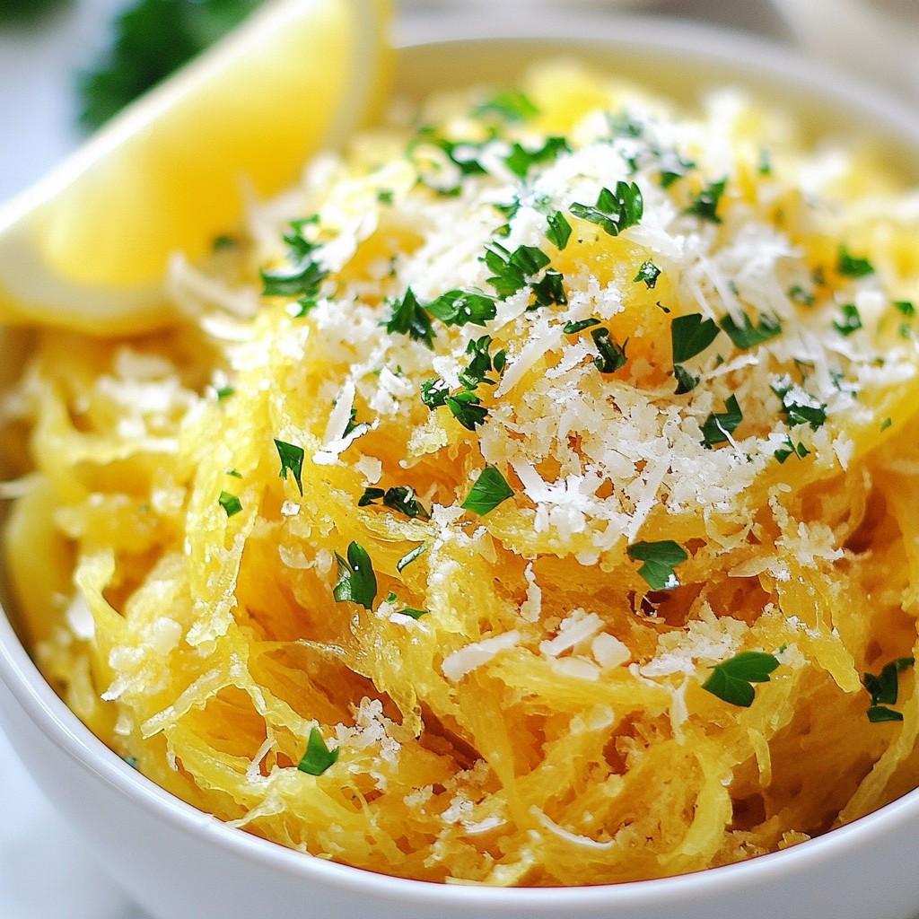 Garlic Parmesan Spaghetti Squash Einfaches Rezept