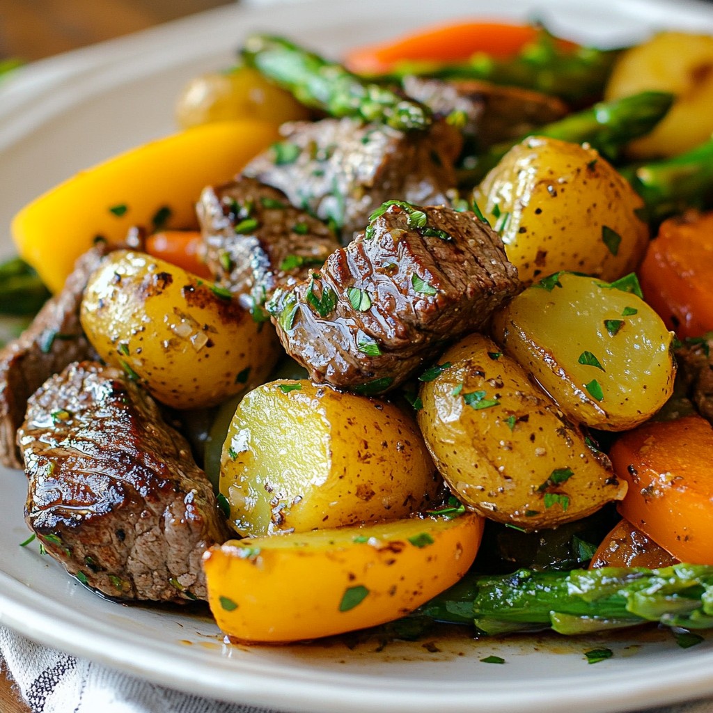 Knoblauchbutter Kräuter Steak Folienpäckchen Rezept