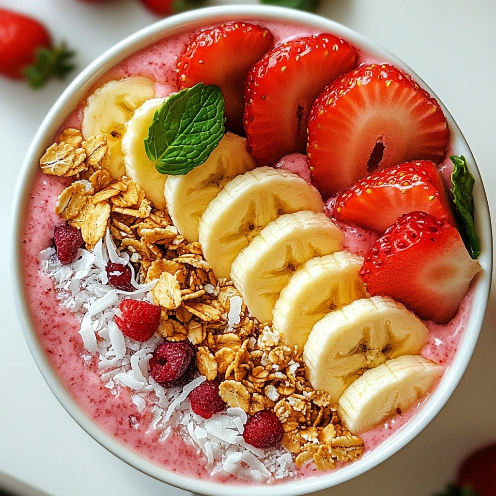 Strawberry Banana Smoothie Bowl Leckeres Rezept