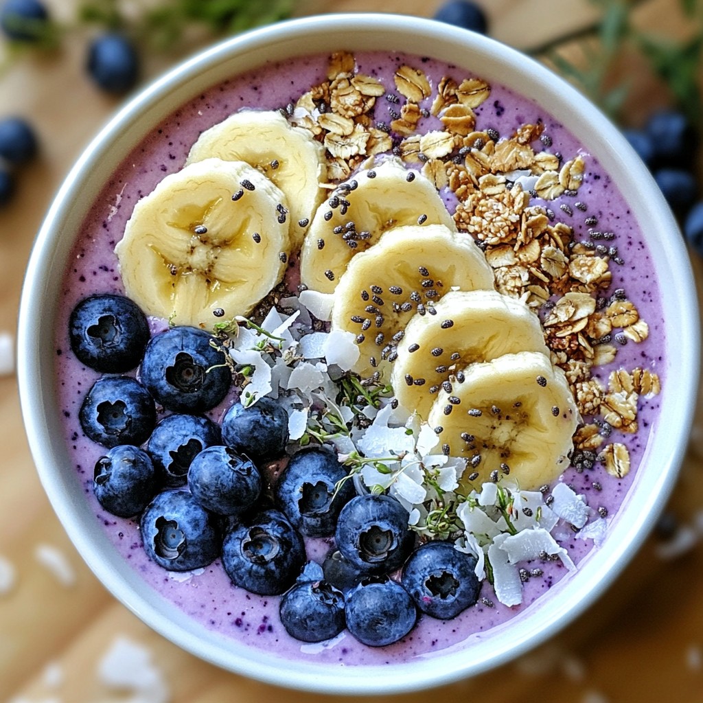 Heidelbeer-Bananen-Smoothie-Bowl Frisch und Nahrhaft