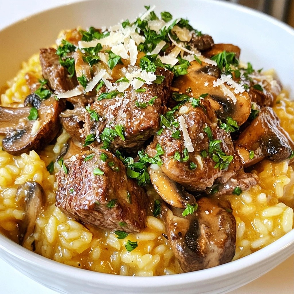 Savory Instant Pot Beef and Mushroom Risotto Rezept