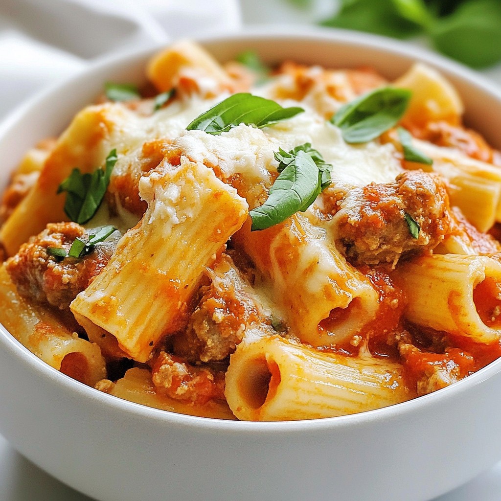 Cheesy Instant Pot Turkey Sausage Ziti Rezept leicht