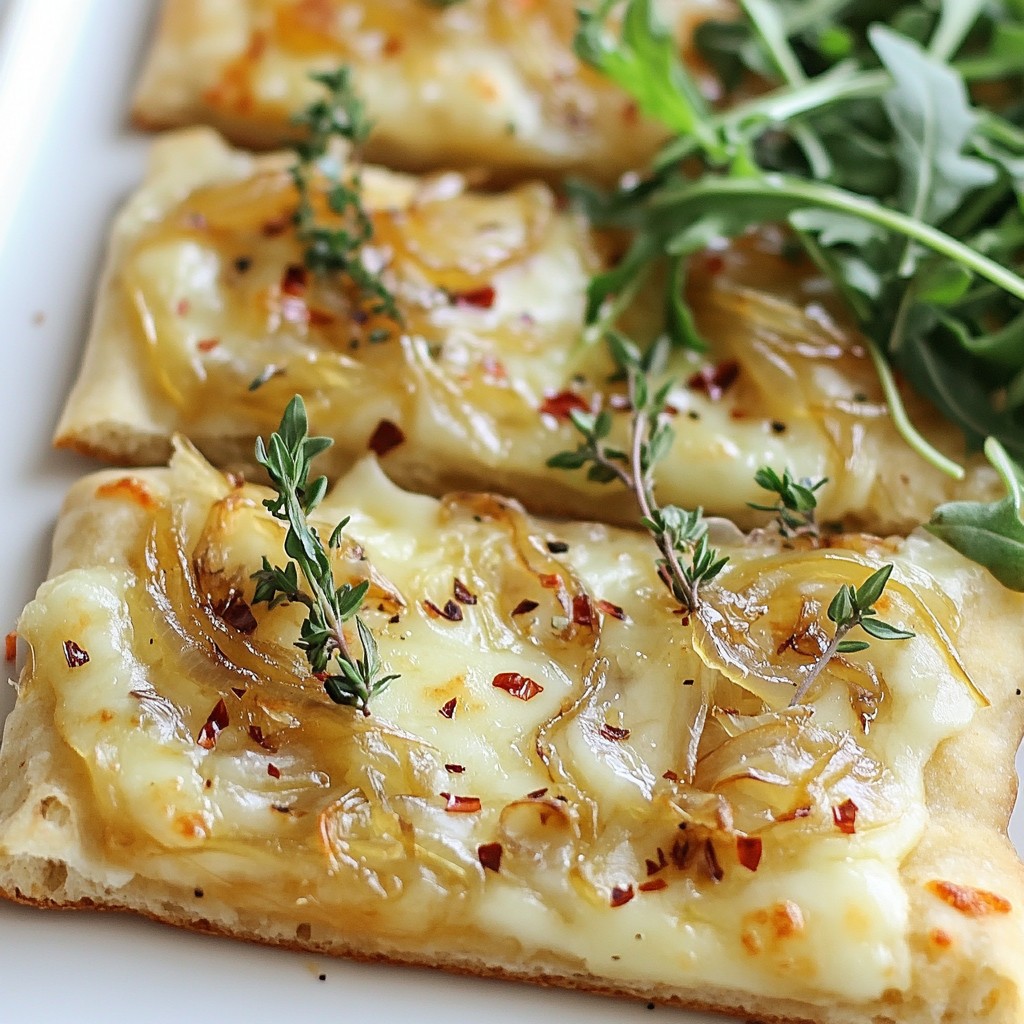 Karamellisierte Zwiebel Gruyère Fladenbrot Rezept