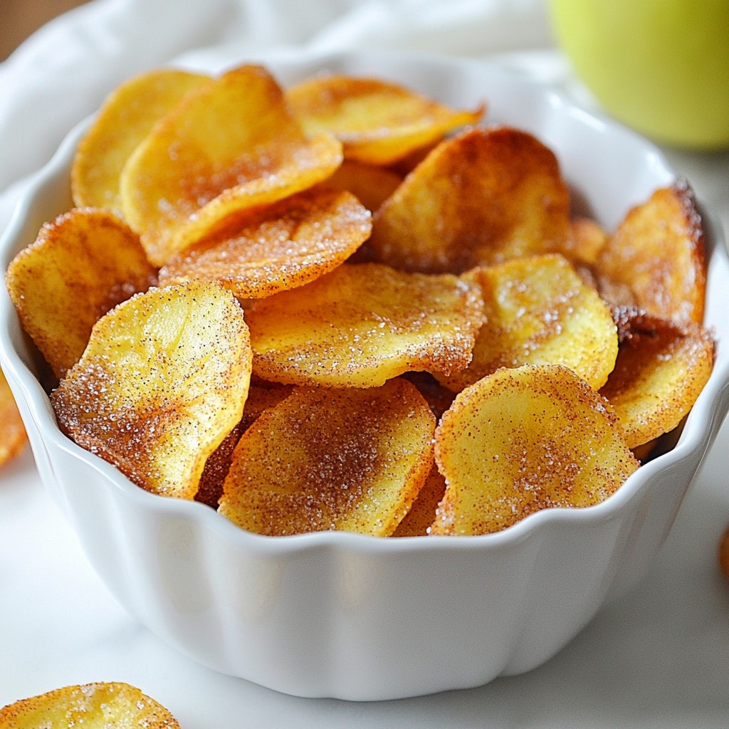 Cinnamon Sugar Apple Chips Knusprige Snack-Idee