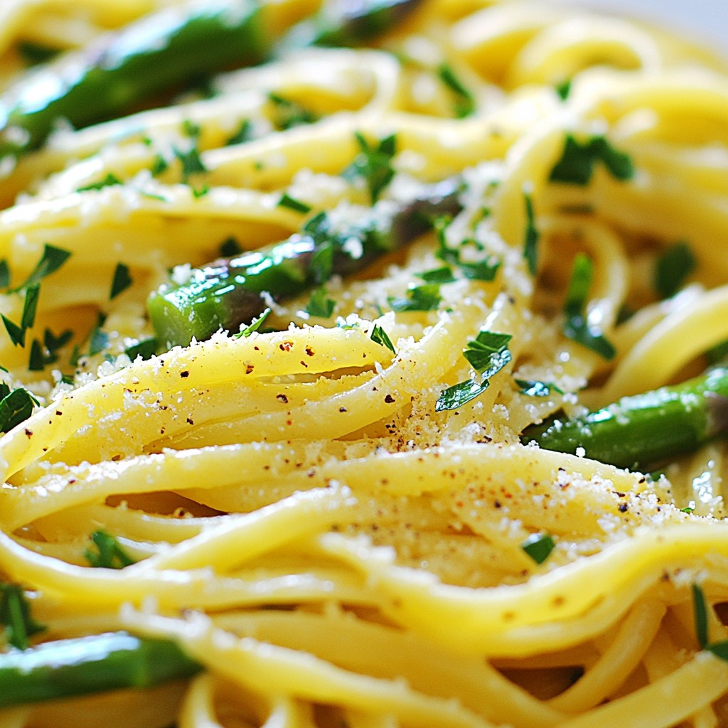 Lemon Garlic Asparagus Pasta Schnelles und Gesundes Gericht