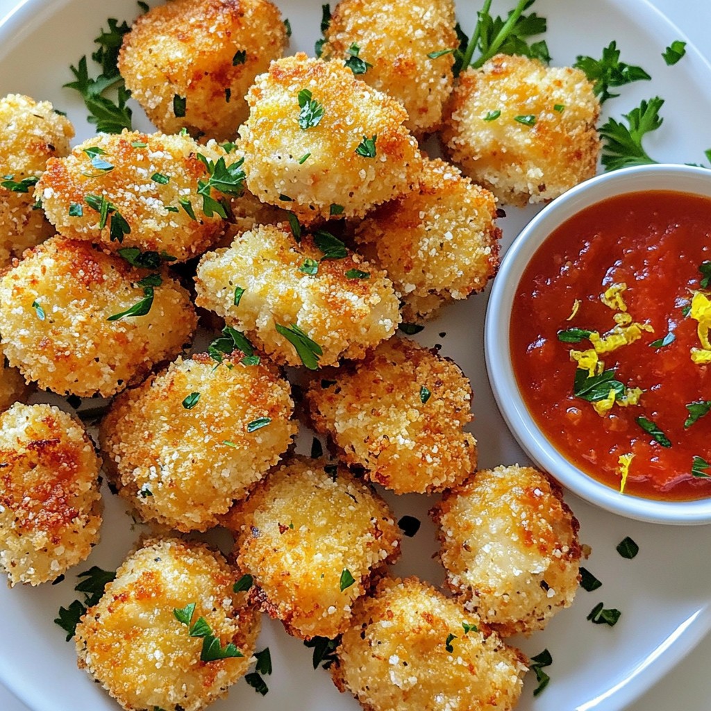 Knoblauch Parmesan Hähnchenbissen Einfaches Rezept