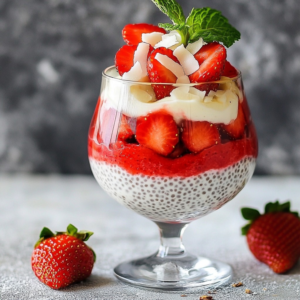 Erdbeer-Kokos-Chia-Parfait Einfach und Lecker