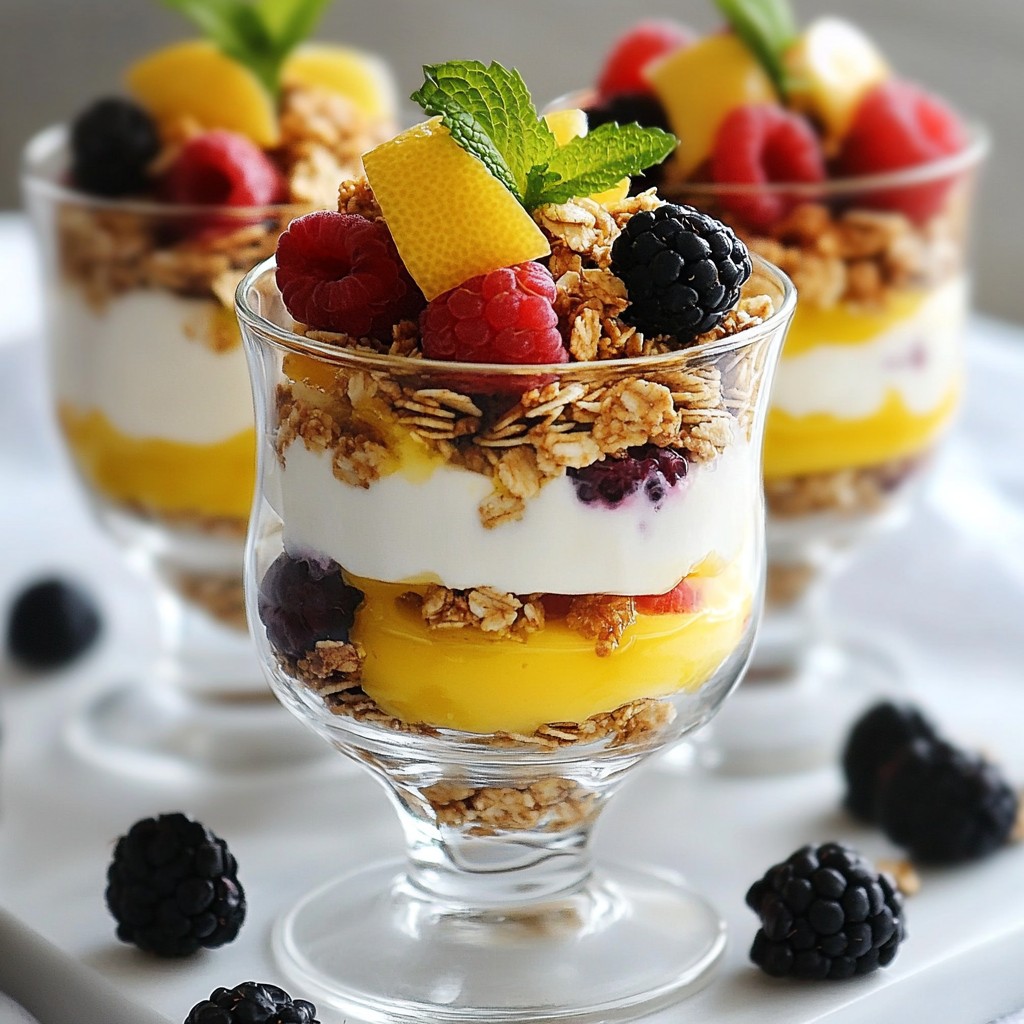 Lemon Berry Yogurt Parfait Frisch und Einfache Kreation