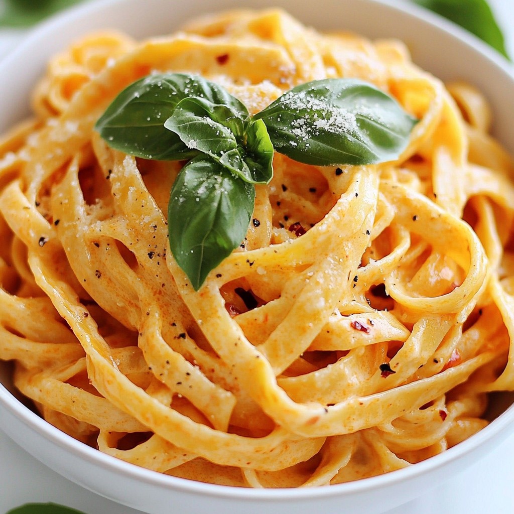 Creamy Roasted Red Pepper Pasta Einfache und Schnelle Mahlzeit