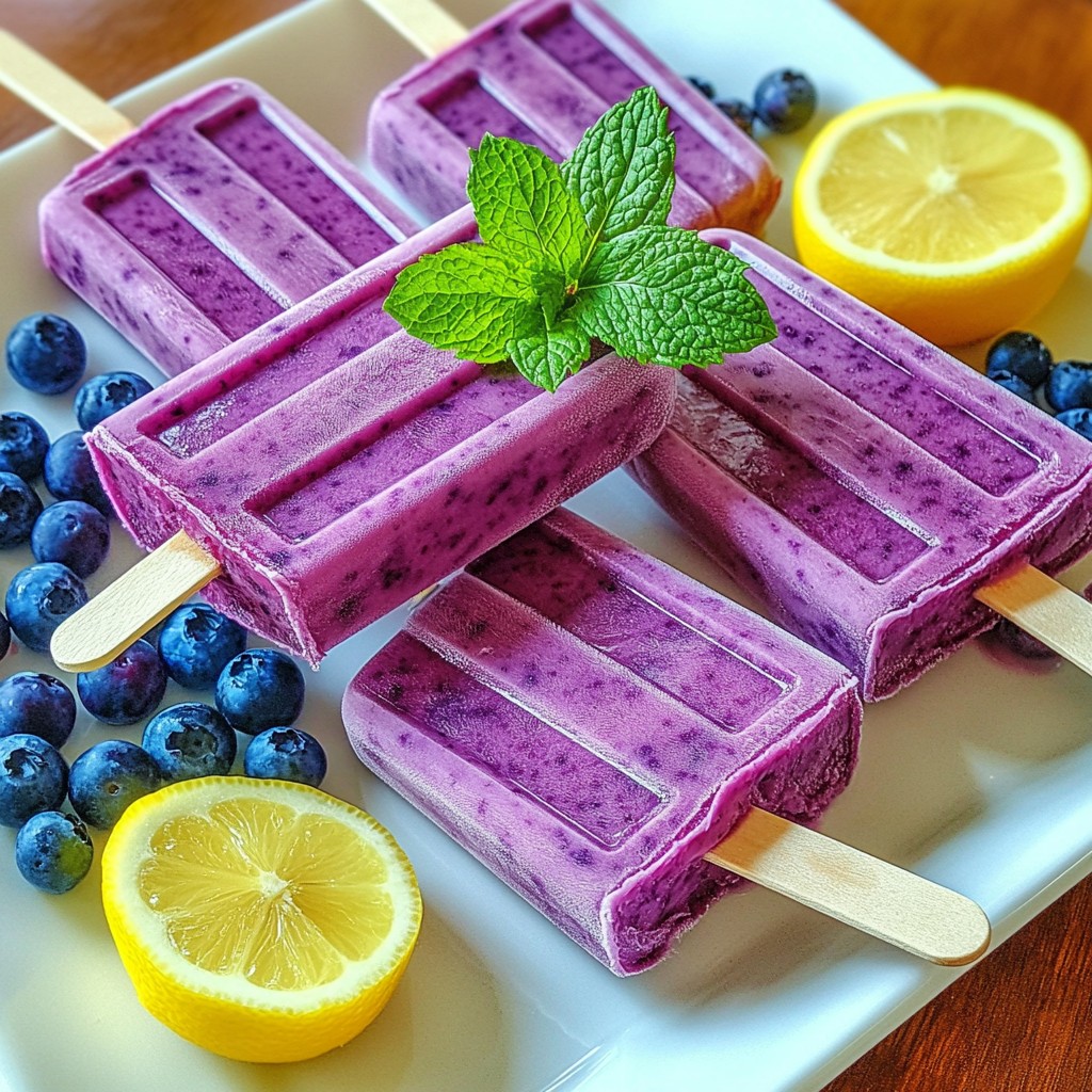 Blaubeer Zitronen Limonade Popsicles Erfrischende Leckerei