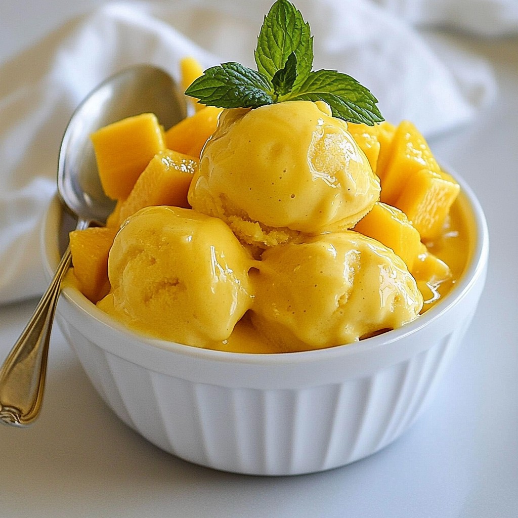 Tropical Mango Nice Cream Frisch und Köstlich Genießen