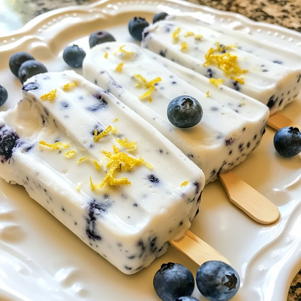 Griechischer Joghurt Blaubeer Pops Frisch und Gesund