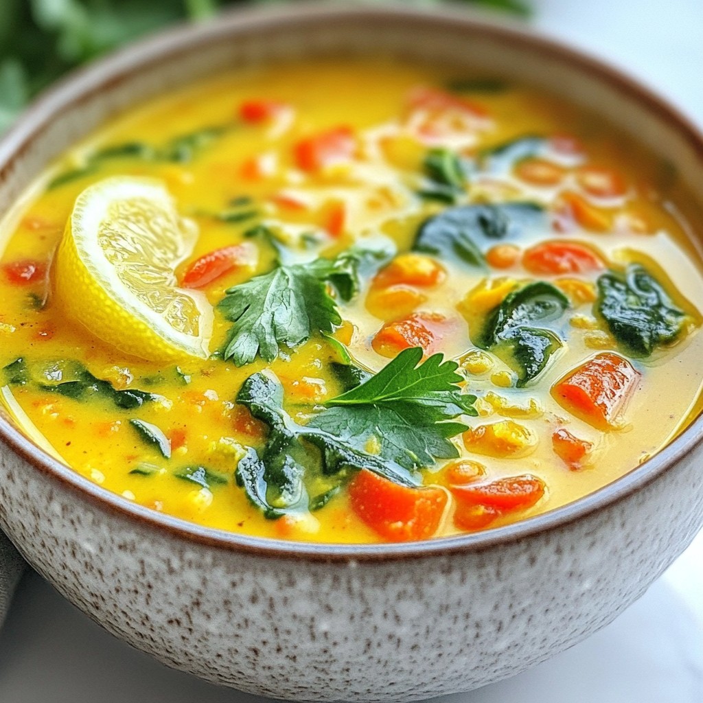 Herzhaftes Instant Pot Rotlinsen Curry-Suppe Rezept