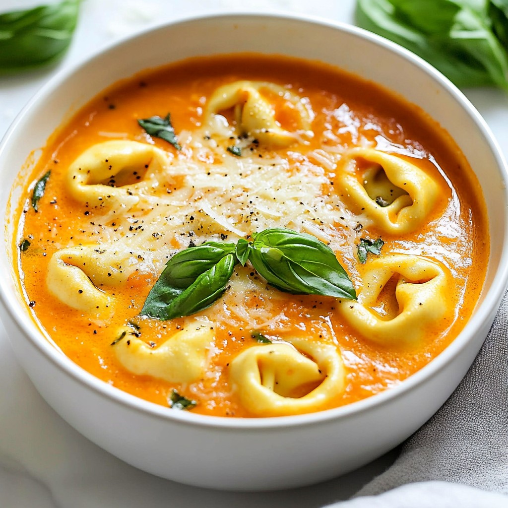 Cremige Tomaten-Tortellini-Suppe Einfache Genussreise