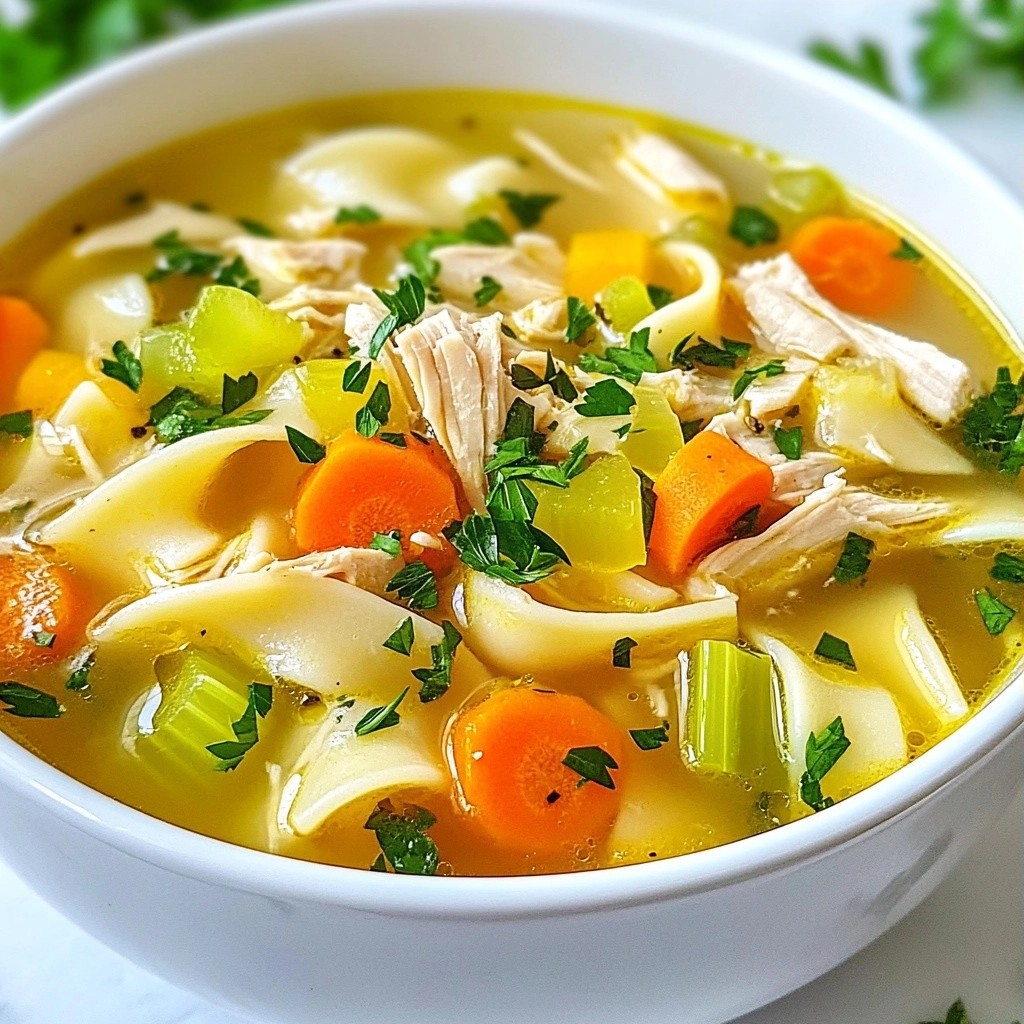 Beruhigende Druckkochtopf Hühnernudelsuppe Rezept