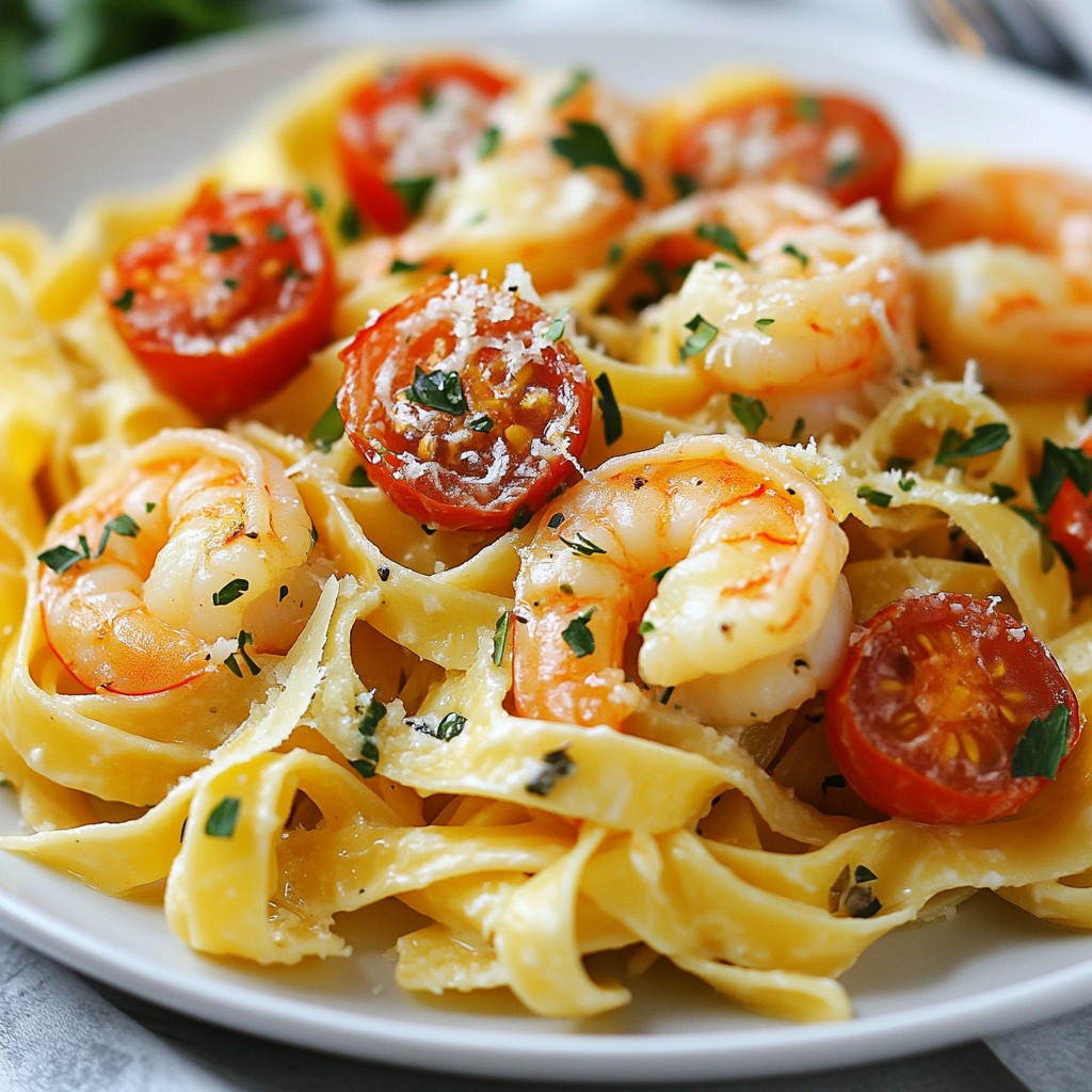 Savory Instant Pot Garlic Shrimp Pasta Einfaches Rezept