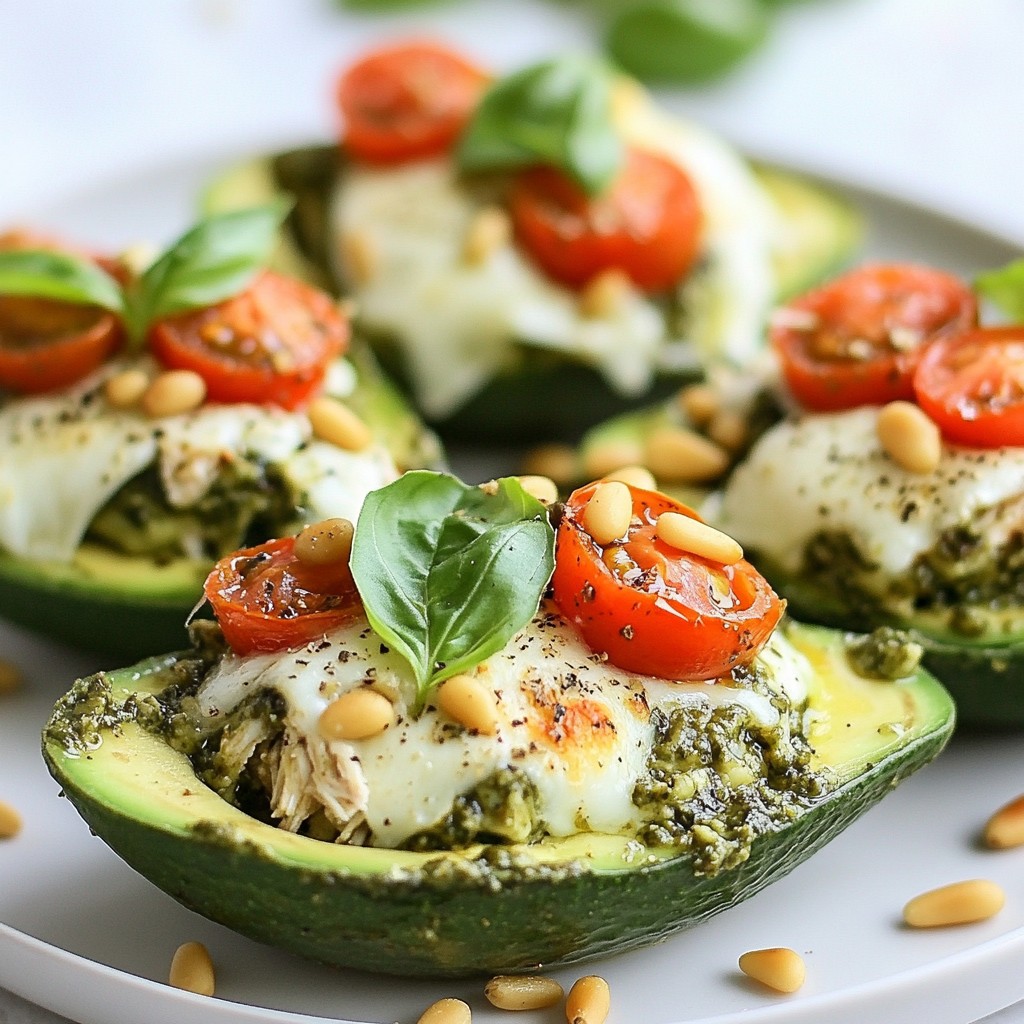 Pesto Chicken Stuffed Avocados Lecker und Gesund