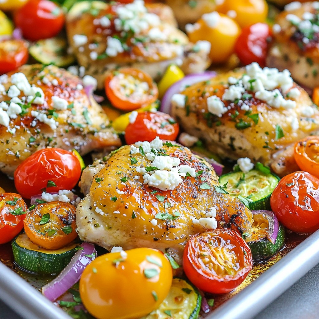 Griechisches Hähnchen-Blattblech-Dinner Einfach und Köstlich