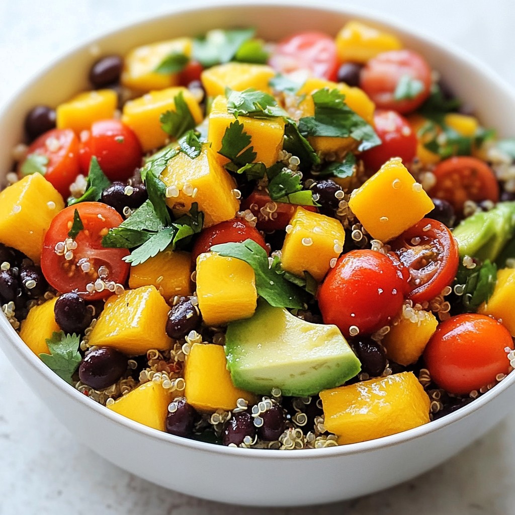 Mango Black Bean Quinoa Salad Frisch und Gesund