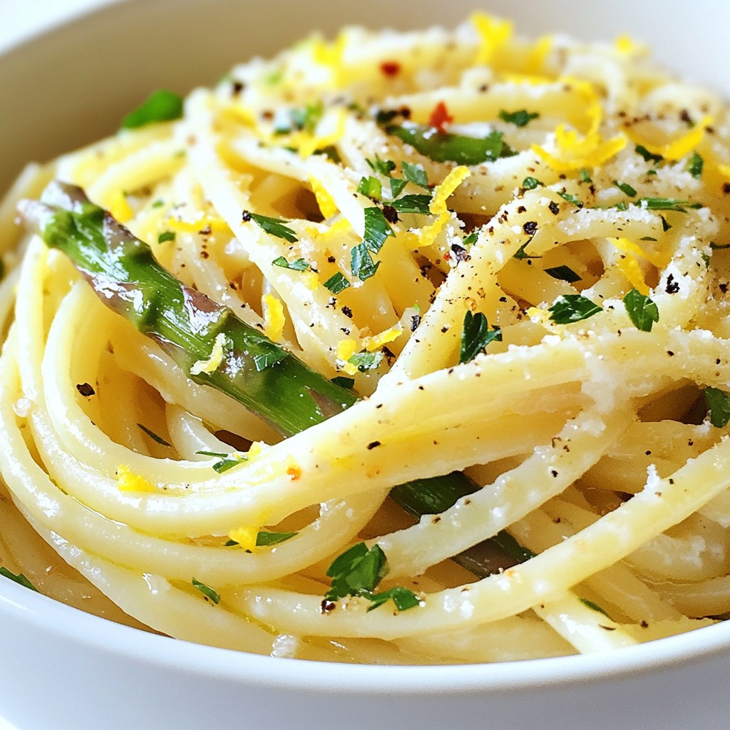 Zesty Instant Pot Lemon Asparagus Linguine genießen
