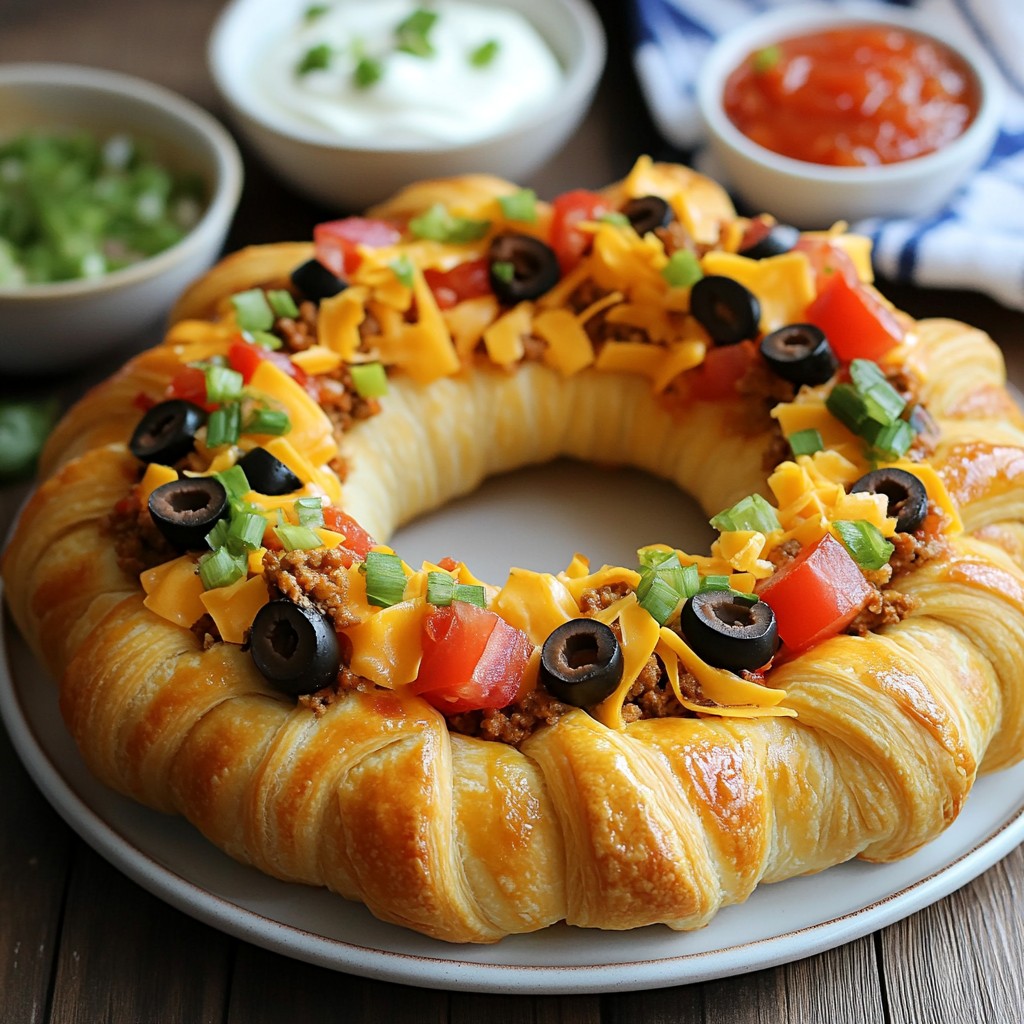 Cheesy Taco Crescent Ring Einfache und leckere Speise
