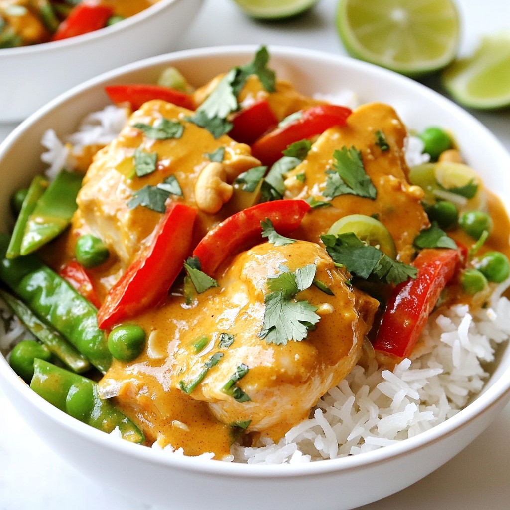 Würziges Instant Pot Thai Erdnuss-Hähnchen Rezept