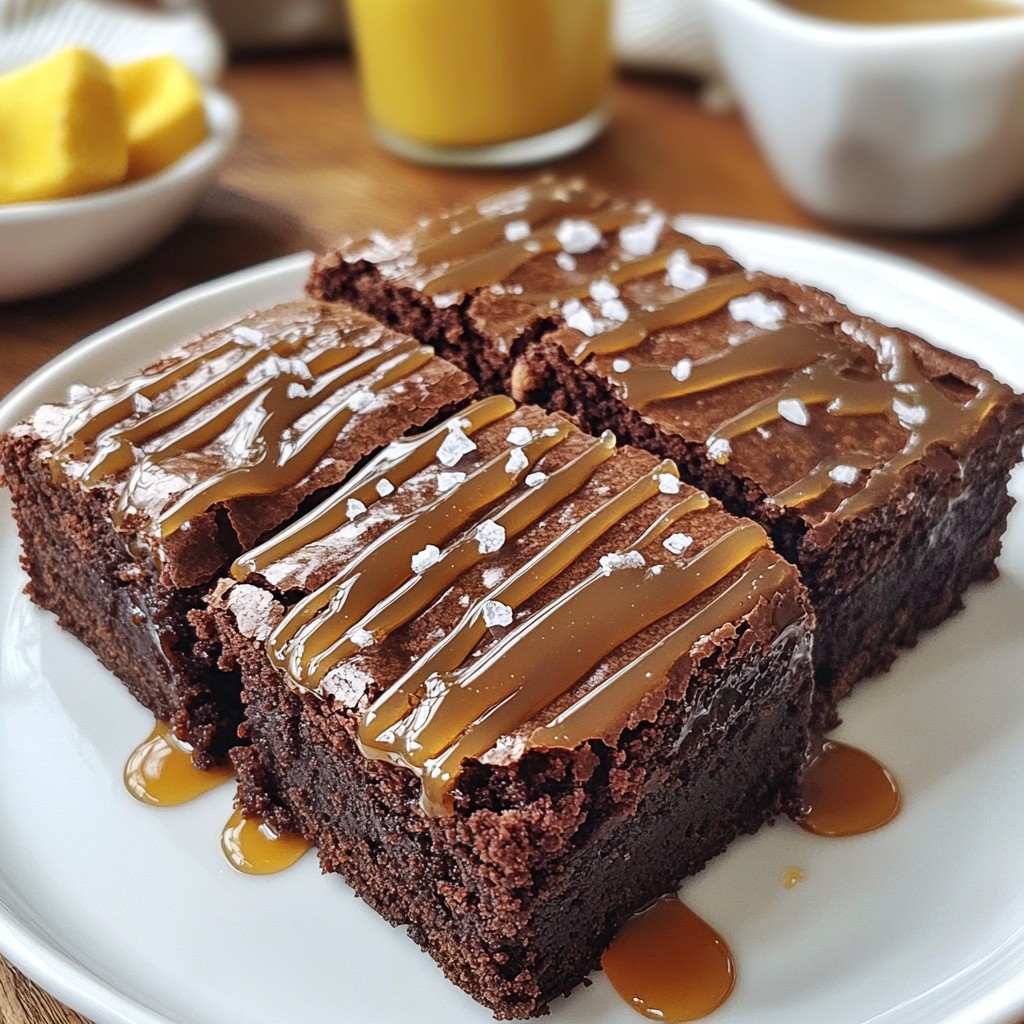 Fudgy Salted Caramel Brownies Einfaches Rezept