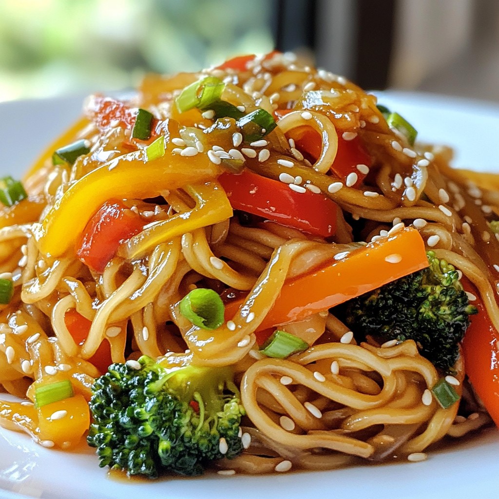 Teriyaki Veggie Stir Fry Noodles köstliches Rezept