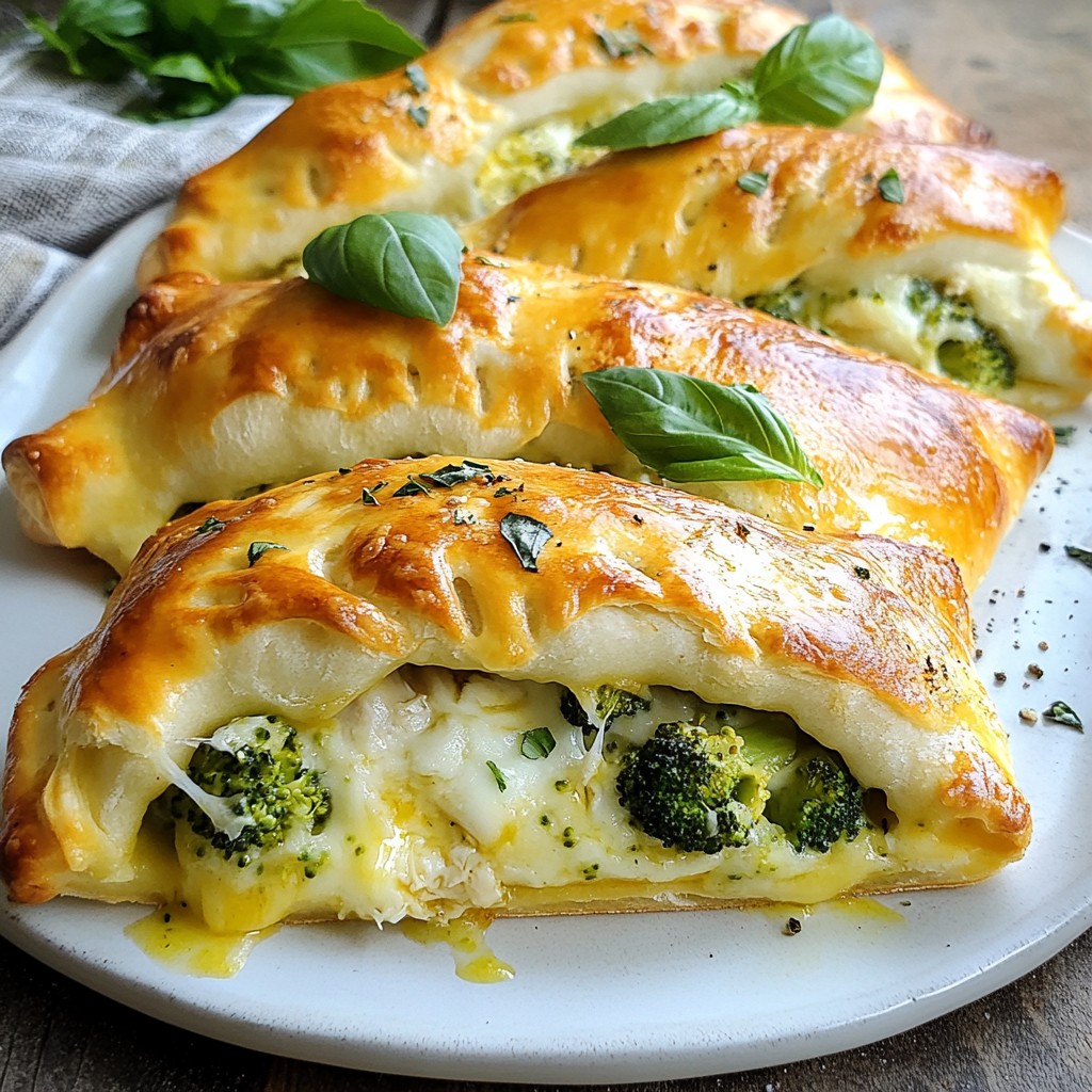 Käse-Hähnchen-Brokkoli-Calzones Einfaches Rezept