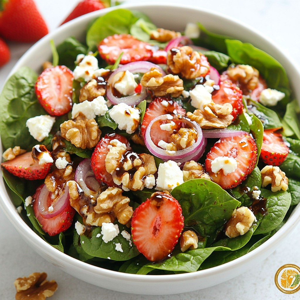 Balsamic Strawberry Spinach Salad leicht und frisch