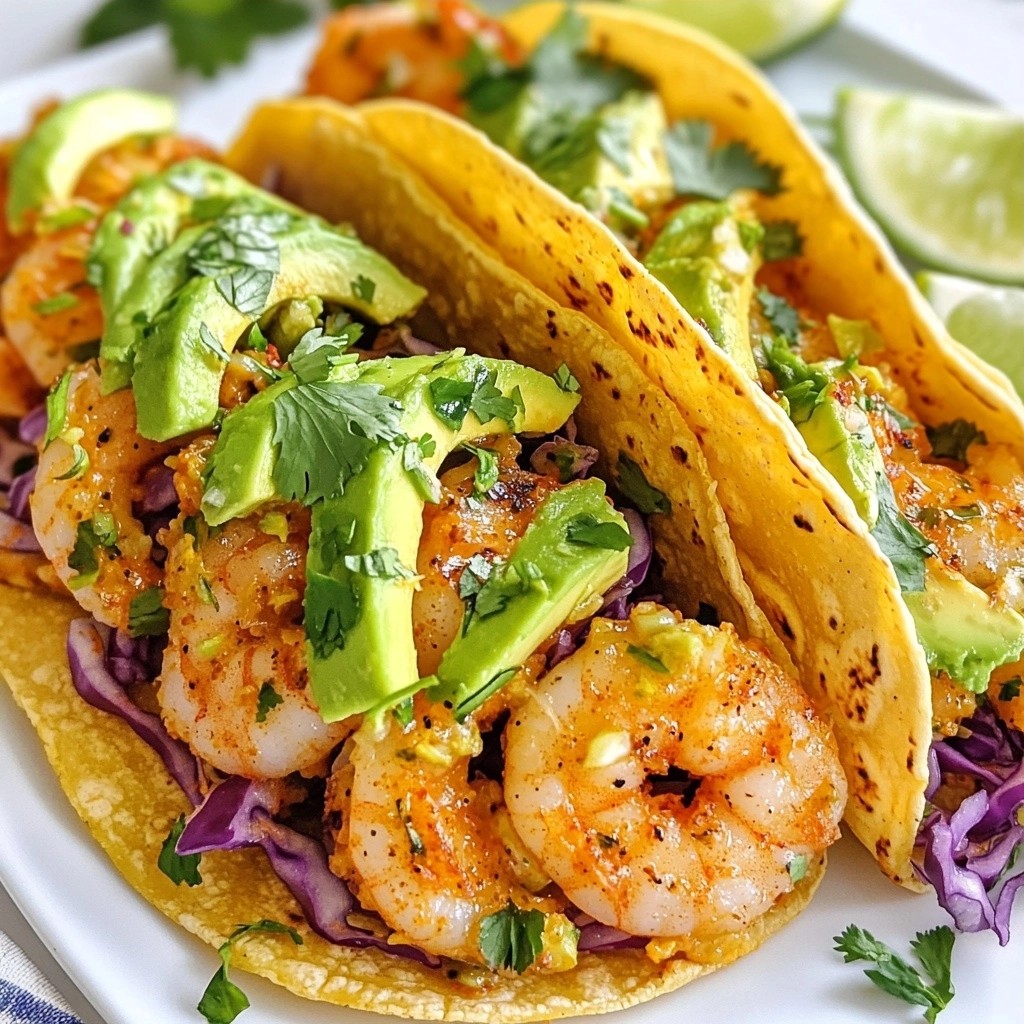 Würzige Instant Pot Knoblauch-Garnelen Tacos genießen
