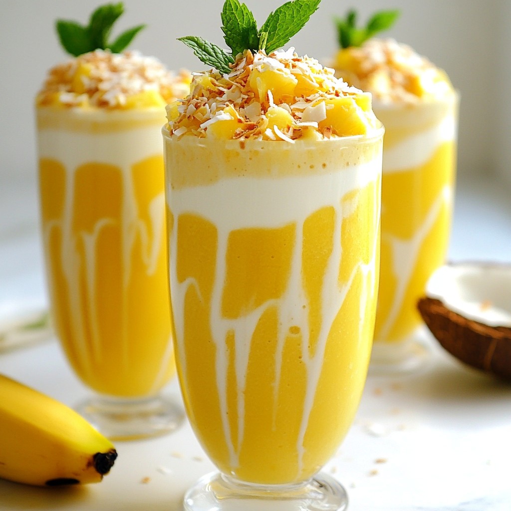 Pineapple Coconut Smoothie Einfach und Heiß begehrt