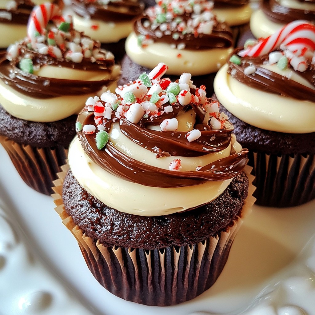 Schokoladen-Minz-Cupcakes verführerisch und lecker