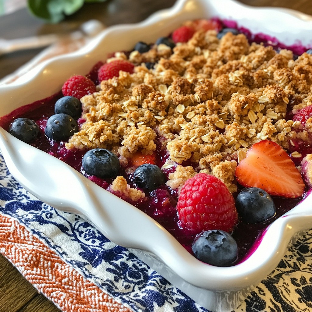 Triple Berry Crumble Einfaches und köstliches Rezept
