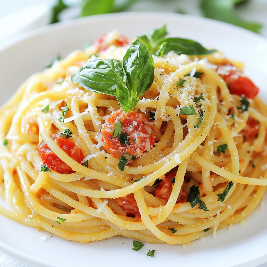 Reichhaltiges Instant Pot Tomaten-Basilikum Pasta