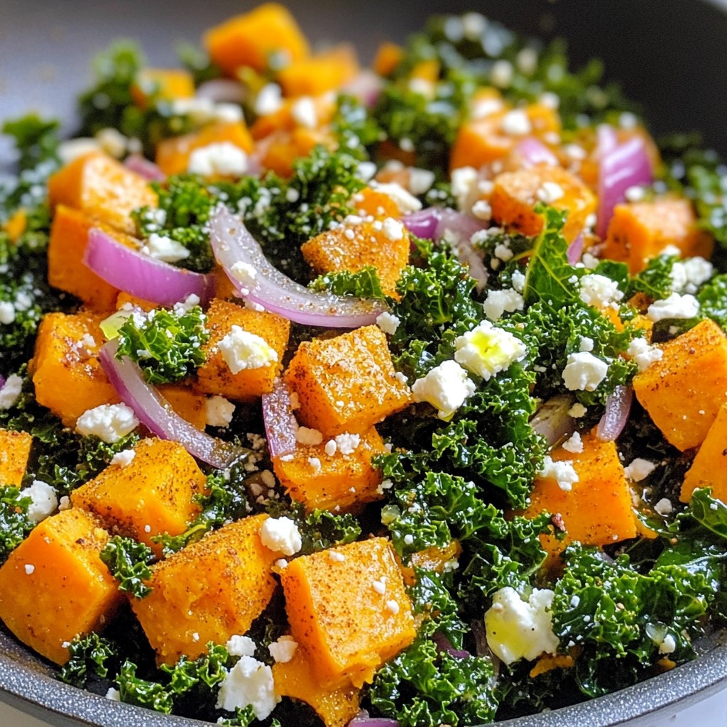 Süßkartoffel-Kale-Pfanne Nährstoffreiche Mischung