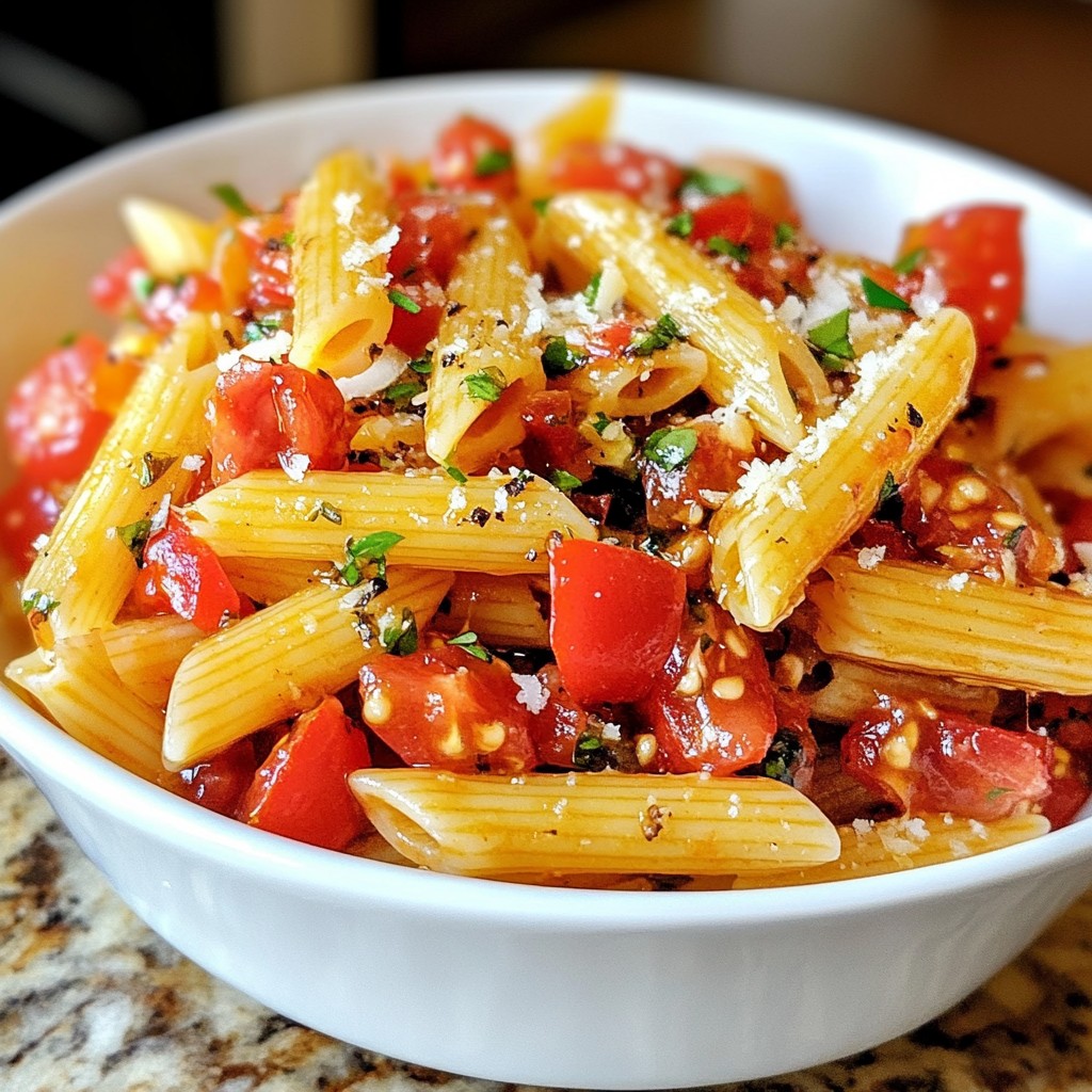 Tomato Basil Bruschetta Pasta Einfache und leckere Variante