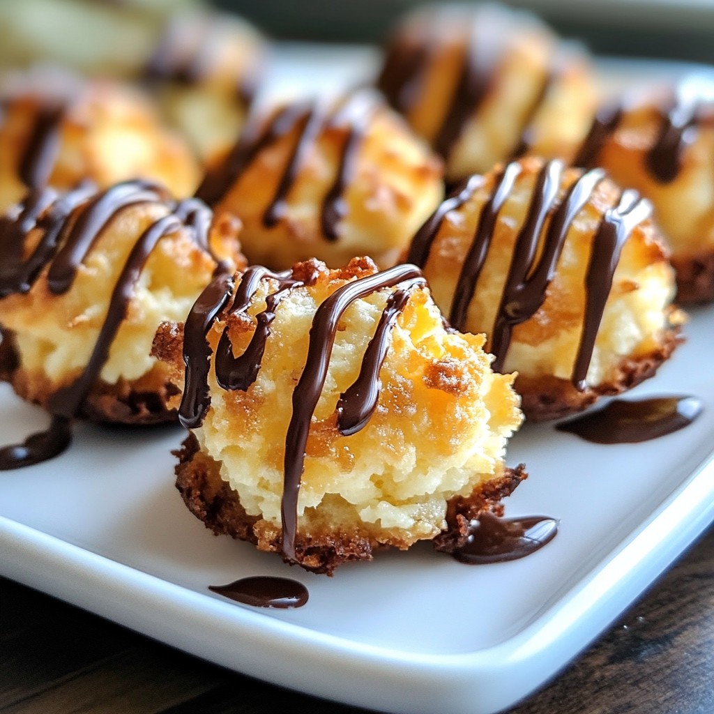 Caramel Coconut Macaroons Leckerer Snack Genuss
