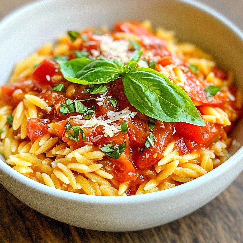 Savory Instant Pot Garlic Tomato Orzo Rezept Schnell