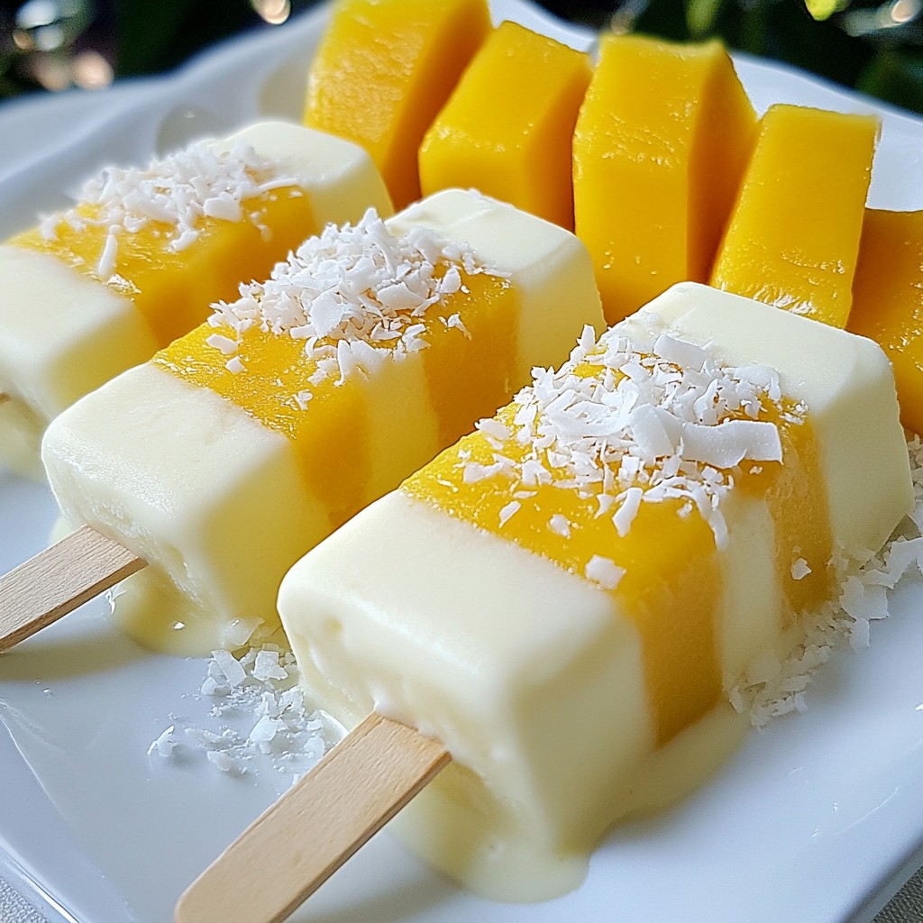Köstliche Coconut Mango Ice Cream Bars selber machen