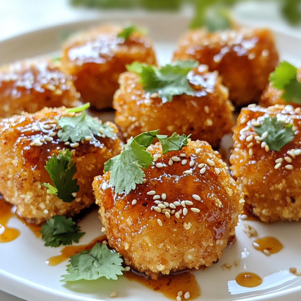 Honig-Sriracha-Hühnchenbissen Einfach und Lecker