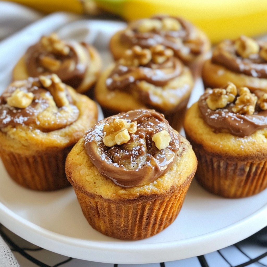 Banana Nutella Swirl Muffins Einfaches Rezept genießen