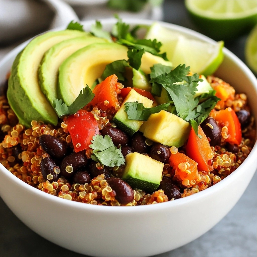 Herzhafte Instant Pot Quinoa und Schwarze Bohnen Bowls