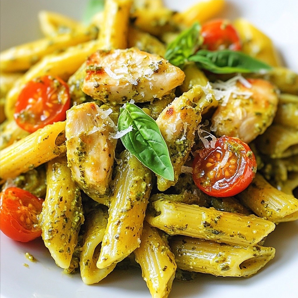 Cremige Instant Pot Pesto Hähnchen Penne Rezept