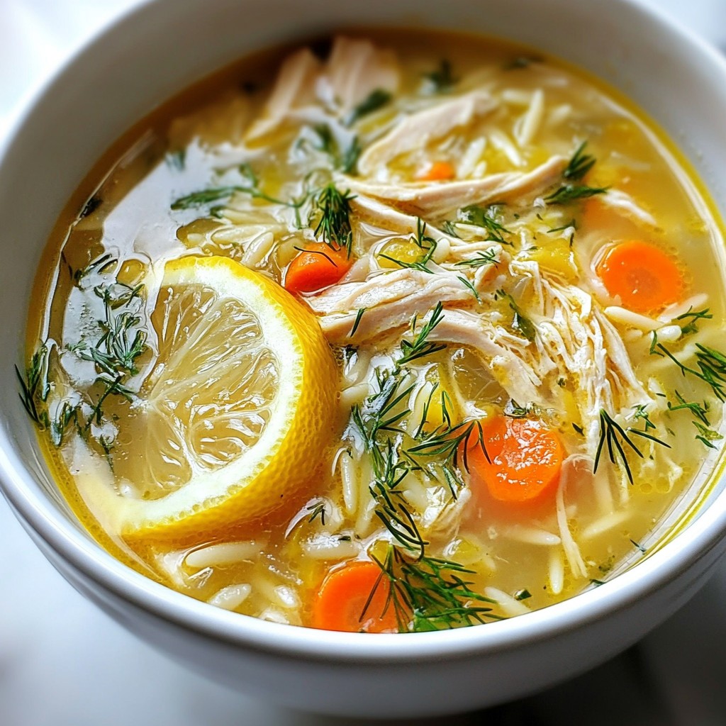 Griechische Zitronen-Hühnchen-Suppe Avgolemono Rezept