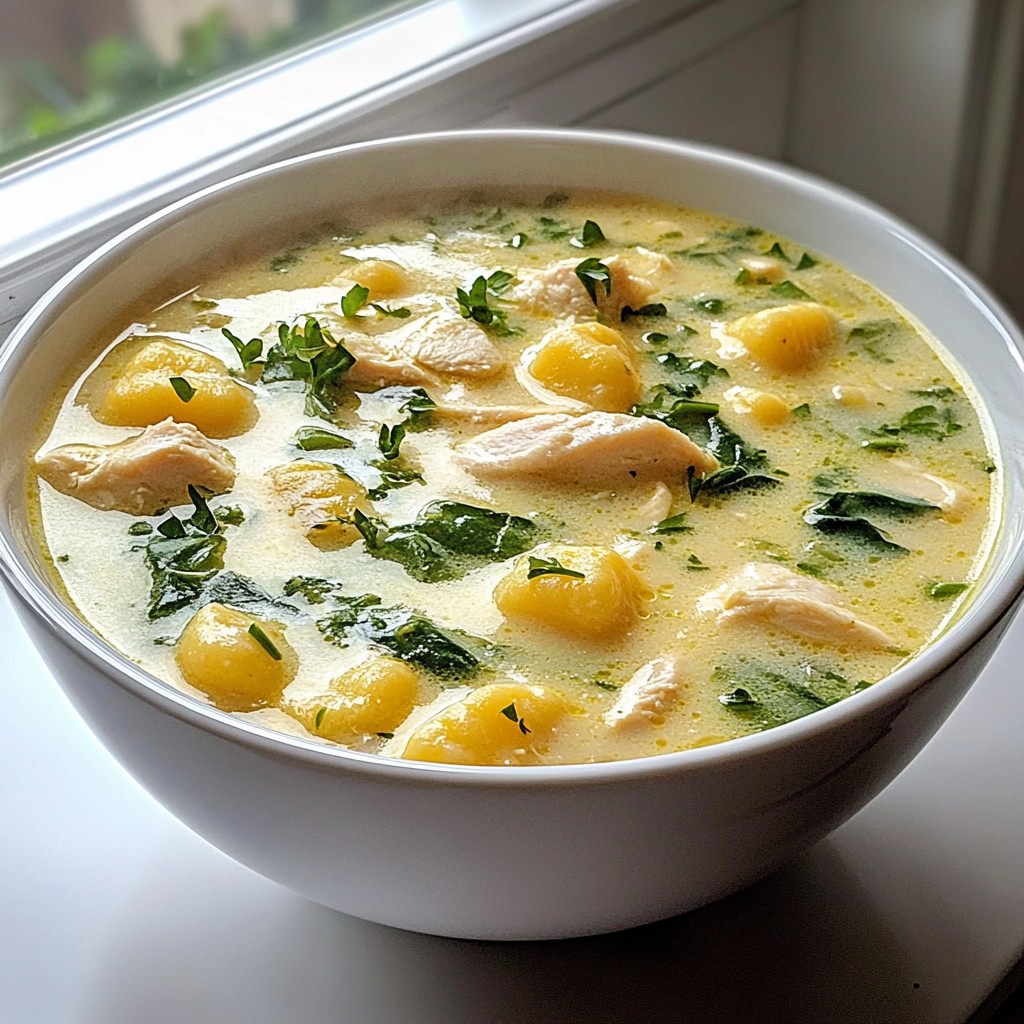 Creamy Chicken Gnocchi Soup Herzhaftes Genussrezept